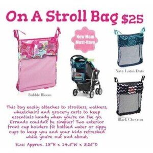 Thirty-One Gifts On A Stroll Bag Black Chevron Organizer Tote